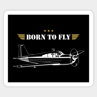 BORN TO FLY Plane Pilot - single airplane Sticker